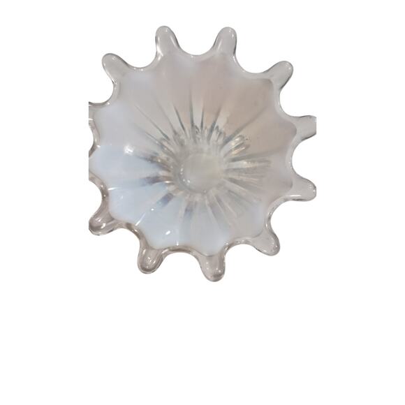 Fostoria White Opalescent Heirloom Glass candle holder. Luxurious, Classy - Picture 4 of 6